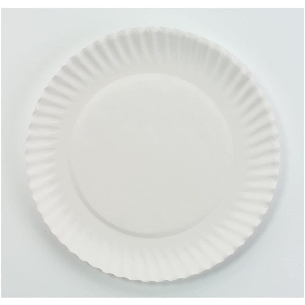6&quot; Green Label Uncoated Paper  Plate White 100/PACK 10PACK/CS 