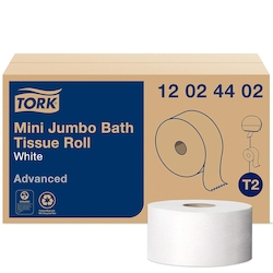 12024402 Tork Mini Bath Tissue  Jumbo Roll T2 System 2Ply 
