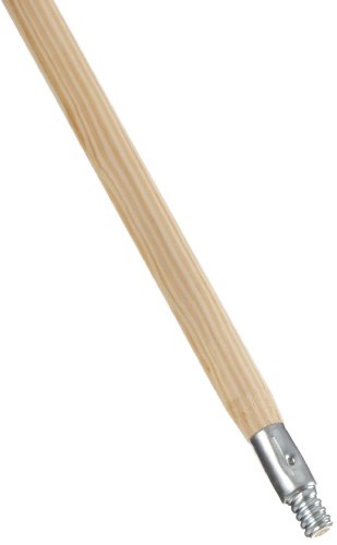 Metal-Tip Threaded Wooden  Broom Handle 1-1/8&quot;x60&quot;