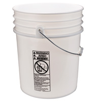5-Gallon High Density  Polyethylene Pail - White