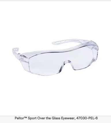 3M Peltor Sport Over The  Glass Safety Eyewear 