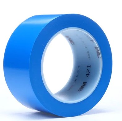 3M Vinyl Tape 471, Blue, 3 in  x 36 yd, 5.2 mil, 12ROLLS/CASE