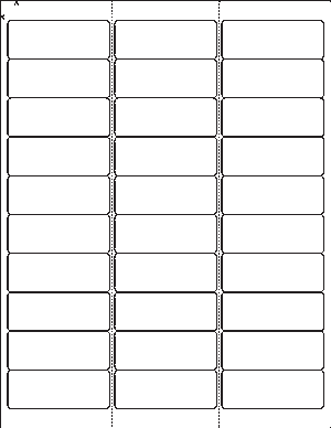 2-5/8x1 Traditional Sheeted Labels, 30LABELS/SHEET