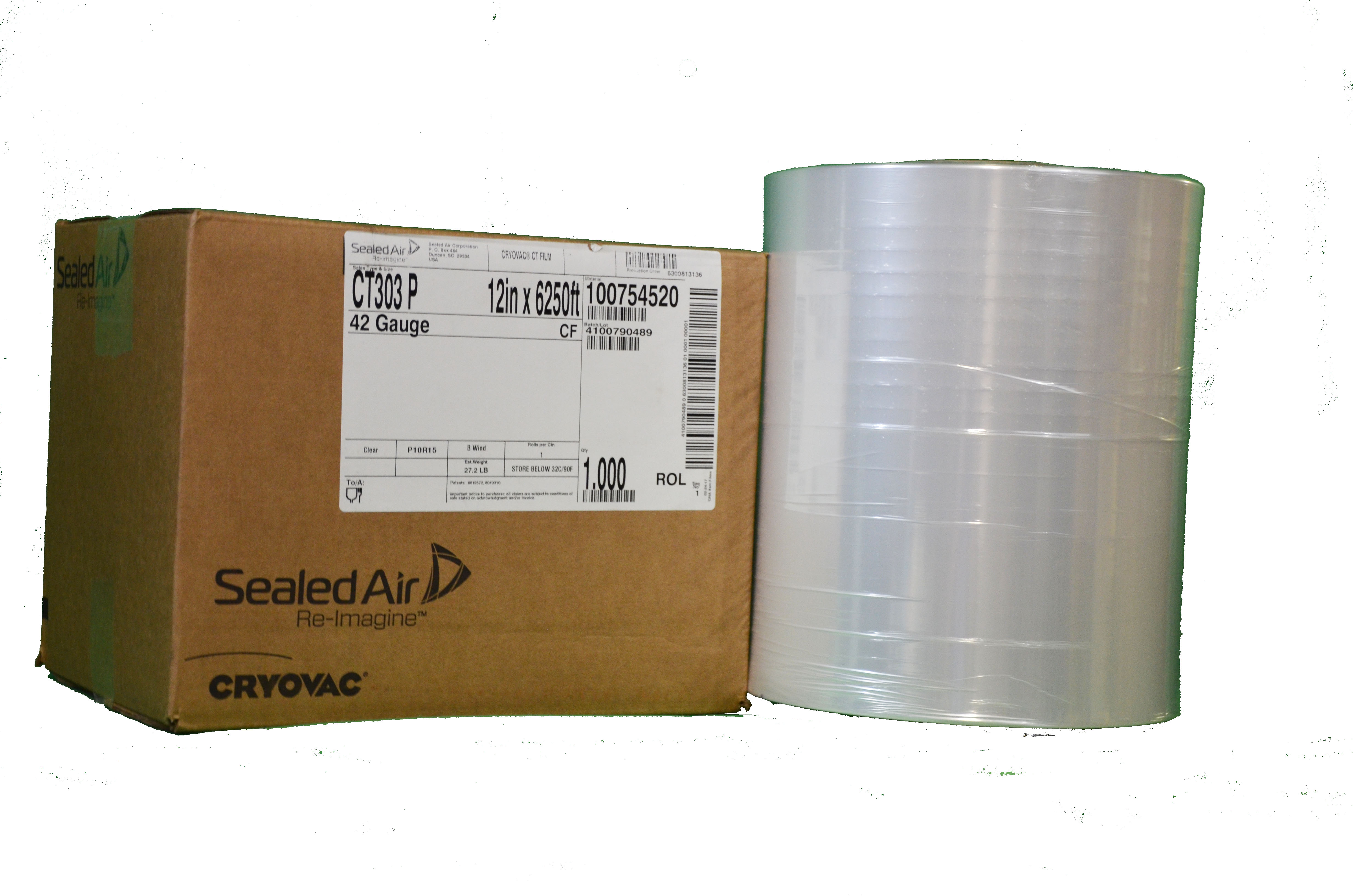 *Shrink Film Cryovac CT303 10&quot;x6250&#39; 42Gauge Centerfold