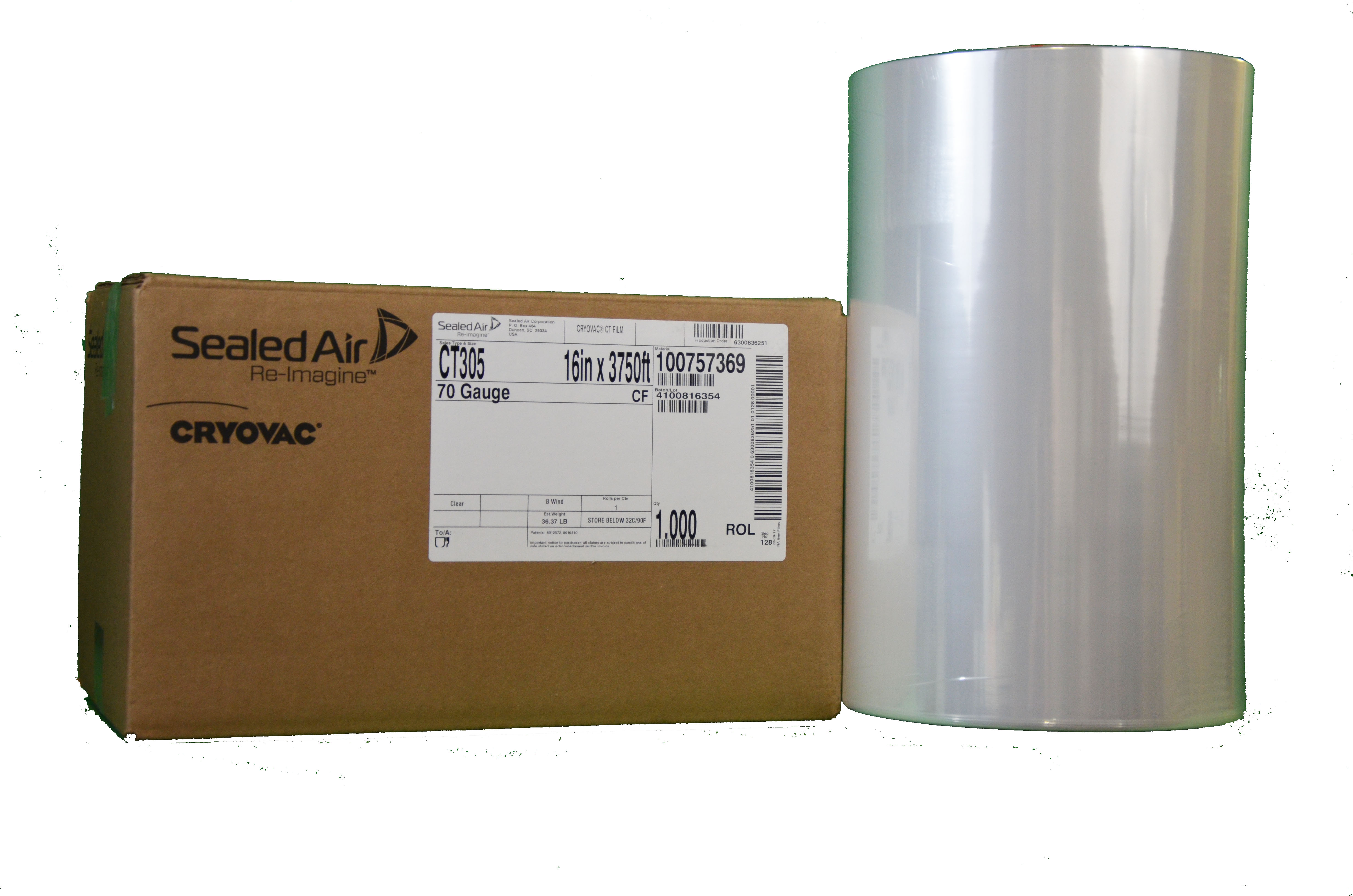 *Shrink Film Cryovac CT305 16&quot;x3750&#39; 70Gauge No Perf