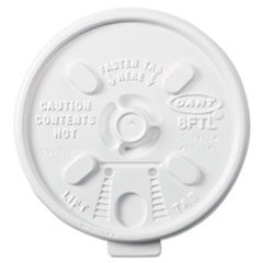 DART Lift n&#39; Lock Plastic Hot Cup Lids, 6-10oz Cups, White,