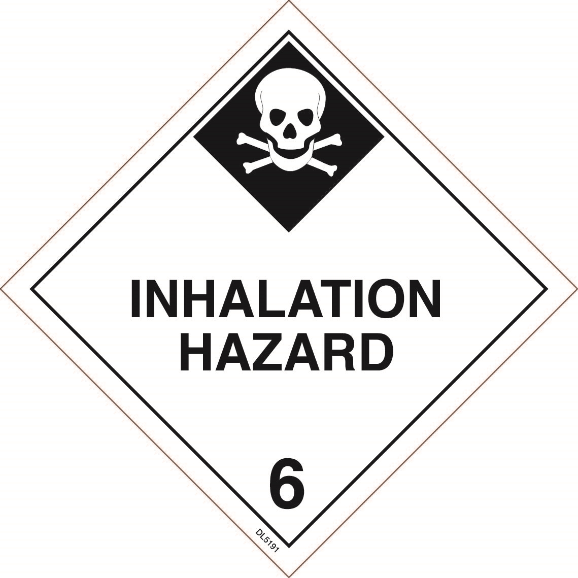 Label &quot;INHALATION HAZARD&quot;  D.O.T. Class 6 4&quot;x4&quot; 500/ROLL