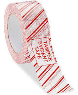 &quot;Tamper Evident Tape&quot; 2.5MIL White Printed 1 Color-Red