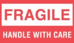 Fragile Handle W/Care Label 3&quot;x5&quot; 500/RL