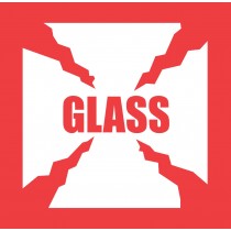 Label &quot;Glass&quot; 4&quot;x4&quot; 500/ROLL