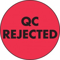 Inventory Control Label &quot;QC REJECTED&quot; Bright Red 2&quot;