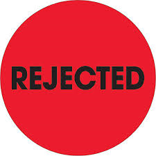 Inventory Control Label &quot;REJECTED&quot; Flourescent Red 2&quot;