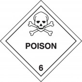 D.O.T. Label 4&quot;x4&quot; &quot;Poison #6&quot; 500/ROLL