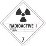 Label 4&quot;x4&quot; Radioactive Hazard Class 7 , 500/ROLL