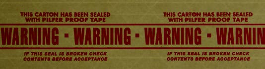 Printed &quot;WARNING&quot; Water Activated Tape Grade 260