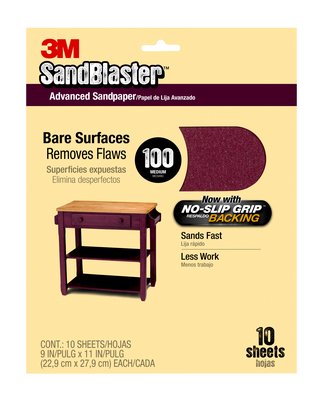 100 Grit Sandblaster Sandpaper w/No Slip Grip
