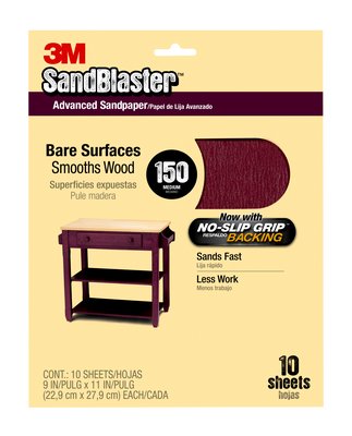 150 Grit Sandblaster Sandpaper w/No Slip Grip