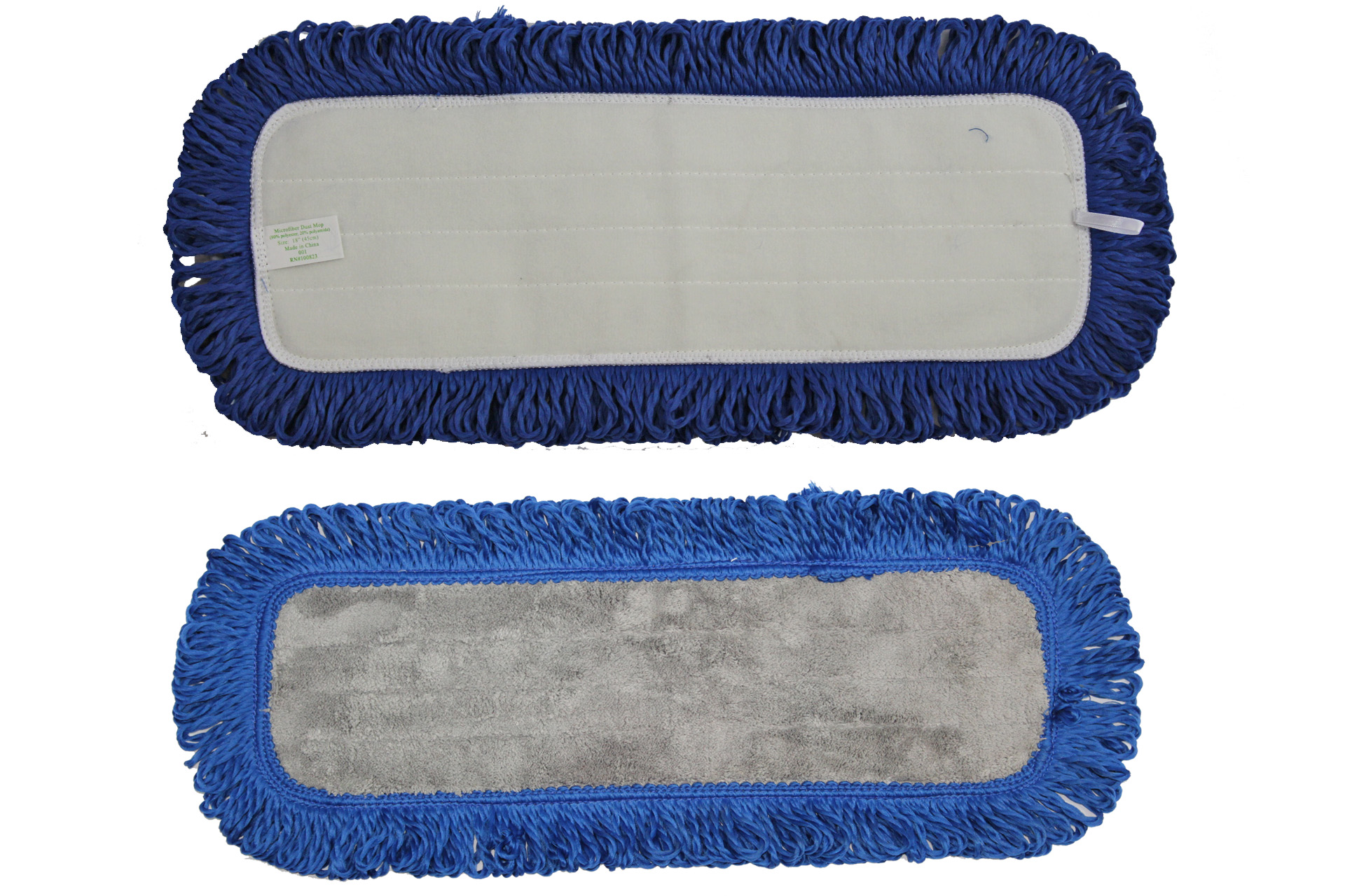 *Microfiber Blue Dry Mop with Fringe 18&quot; with Velcro Back 