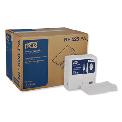 Tork NP528PA Dinner Napkin 15x17 2-Ply 1/8 Fold White