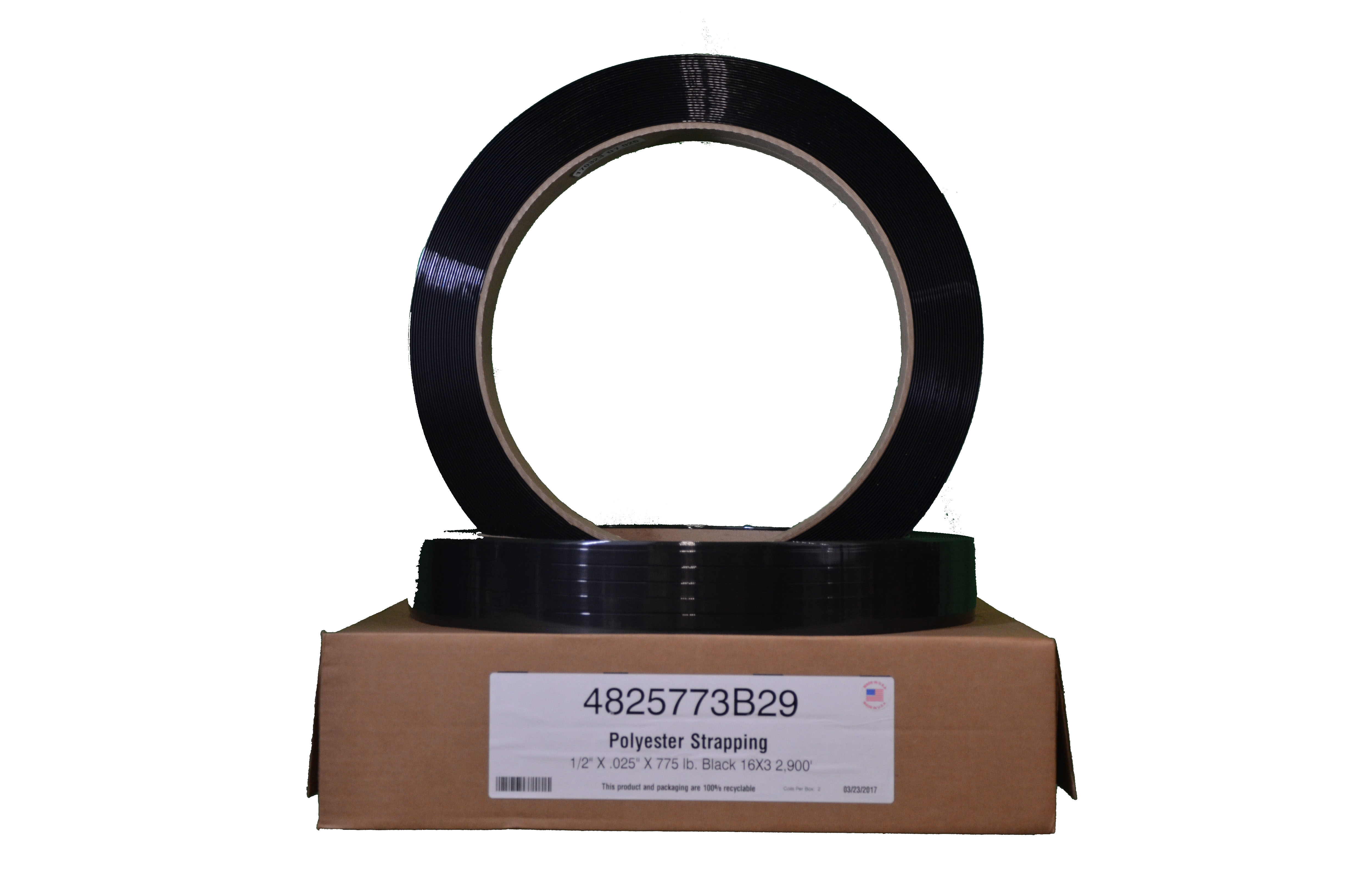 Polyester-BLACK 1/2&quot; x.025 775 Break Strength 