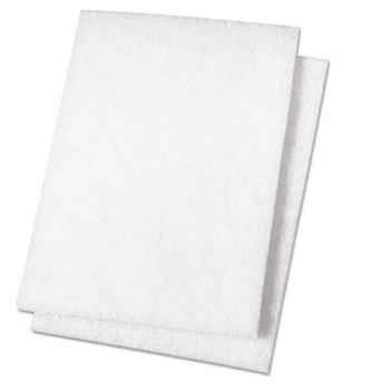 Light-Duty Scour Pad-White 6&quot;x9&quot; 20PADS/CASE