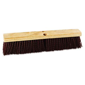 Garage Push Broom 18&quot; Flagged Tip Maroon