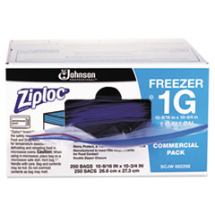 Ziploc Double-Zipper Freezer Bags, 1gal, 2.7MIL, Clear