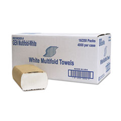 Multifold Towel, 1-Ply, White, 250/Pack, 16