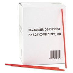 Coffee Stirrers, Red/White,  Plastic, 5.25&quot;, 1000/BOX, 