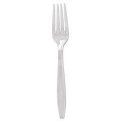 Guildware Heavyweight  Plastic Cutlery, Forks, Clear, 
