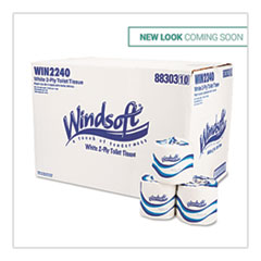 WINDSOFT Bath Tissue, Septic Safe, 2-Ply, White, 4 x 3.75,