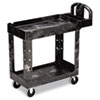 Utility Cart Black 2 Shelf 39x17x33