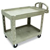 Beige Rubbermaid HD Utility Cart 2 Shelves 25 7/8W X 45