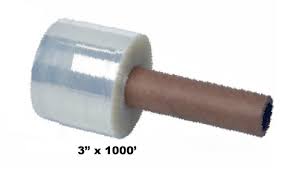 Stretch Film 3&quot;x1000&#39; 80GA Extended Core 15ROLLS/CASE