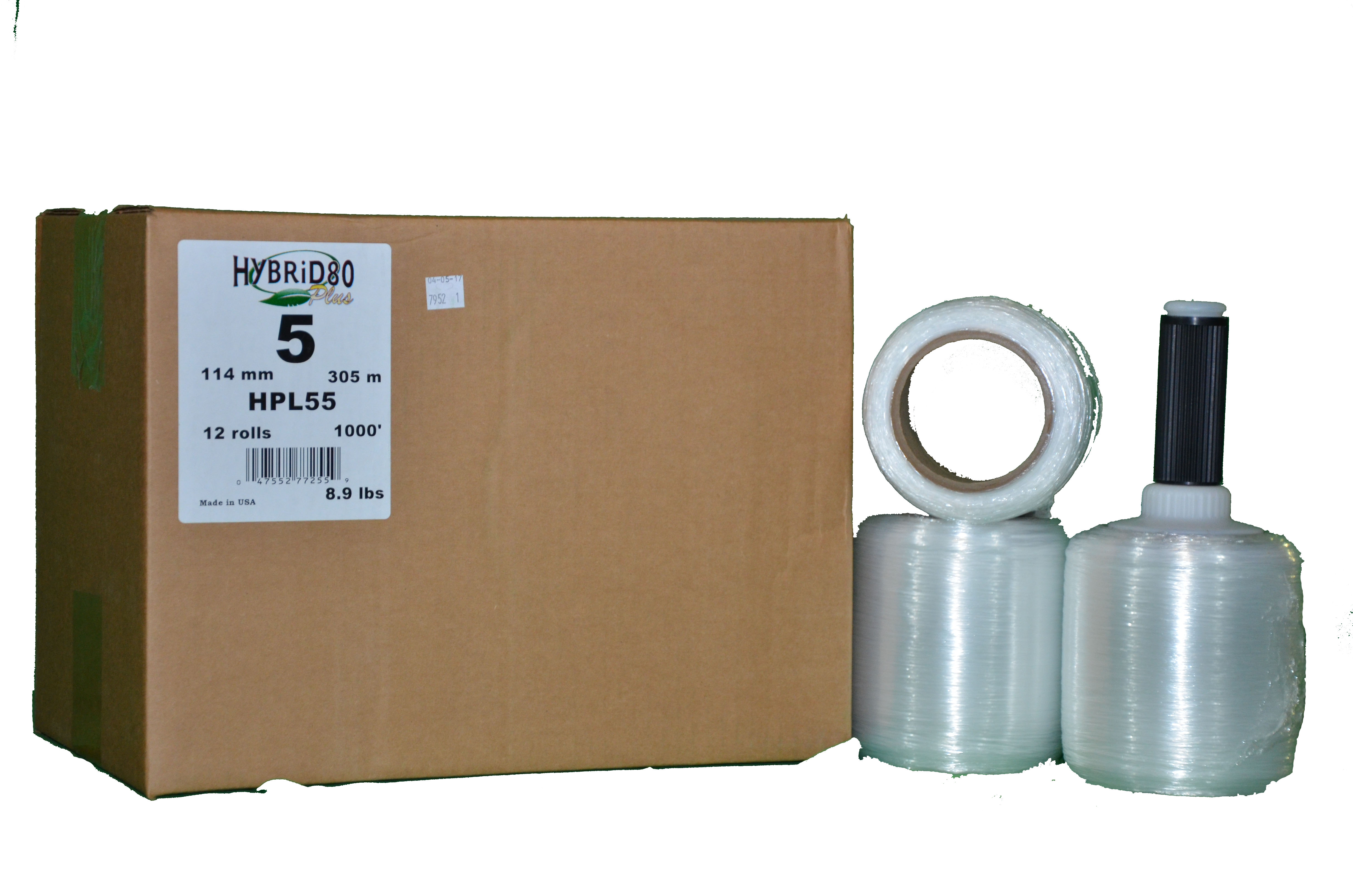 HPL55 Hybrid Stretch Film 5&quot;x1000&#39; on 3&quot;Core 12RL/CS