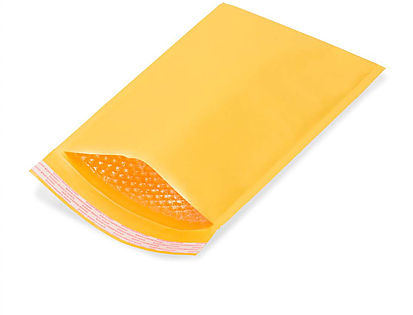 #0 Gold Kraft Bubble Mailer Self Seal 6&quot;x10&quot; 250/CASE