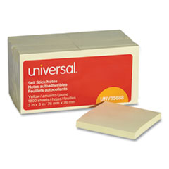 Self-Stick Note Pad Value  Pack, 3&quot; x 3&quot;, Yellow, 100 