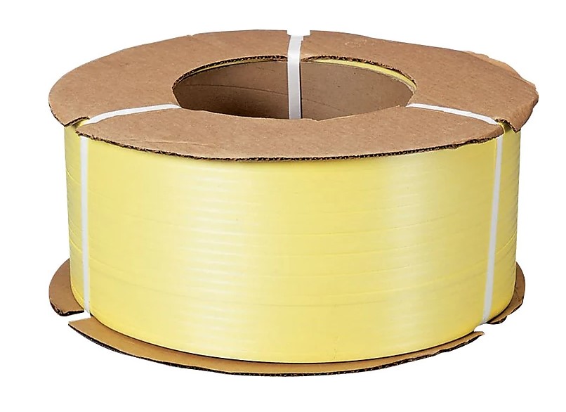 Plastic Strapping 1/4&quot;x18000&#39; Yellow 9&quot;x8&quot;Core 200#