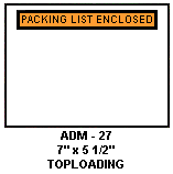 ADM-27/PLC-11/T3 Packing List Envelope 5.5&quot;x7&quot; Top Print 