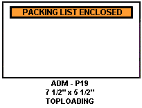 P-19 Packing List Enclosed 5.5&quot;x7.5&quot; Top Print 1000/CASE